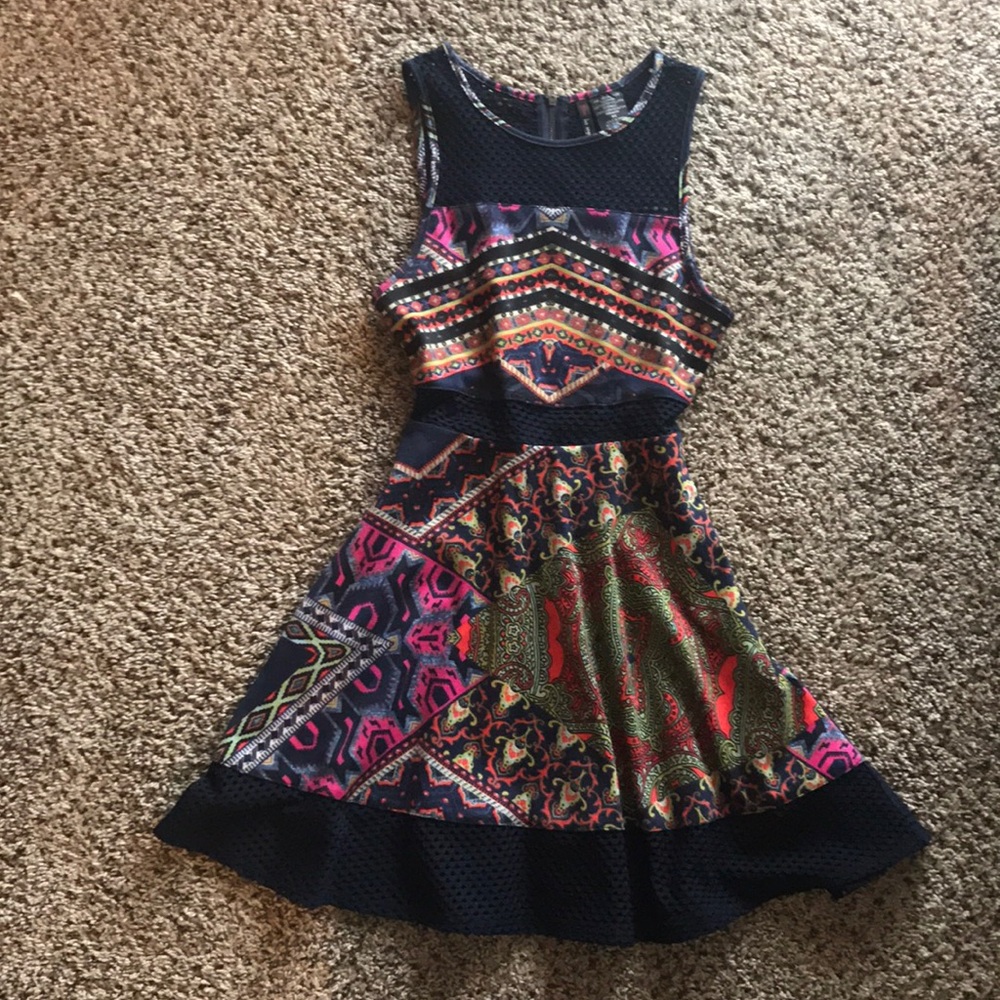 Patterned unique skater dress